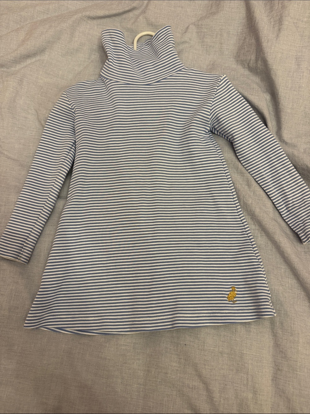 The Beaufort Bonnet Company Blue & White Striped Turtleneck Dress